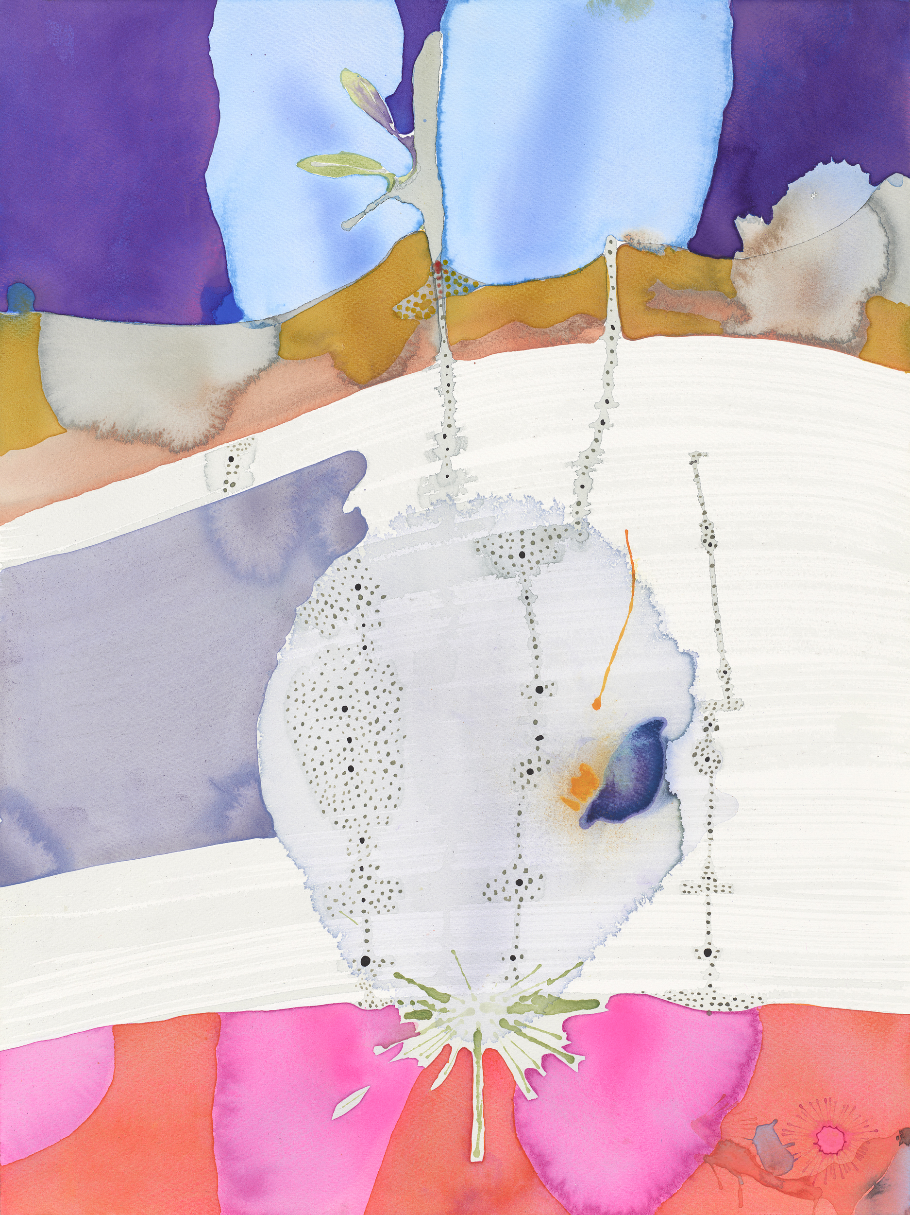 Eva Lundsager I woke up today 10, 2024 Watercolor and sumi ink on paper 24h x 18w in